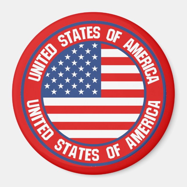 Imã Emblem redonda dos Estados Unidos (Frente)
