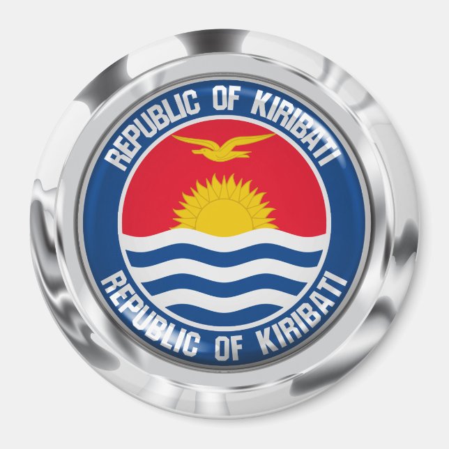 Imã Emblem redonda Kiribati (Frente)