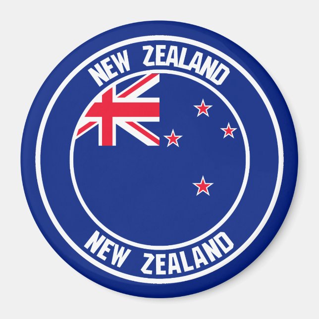 Imã Emblem redonda Nova Zelândia (Frente)
