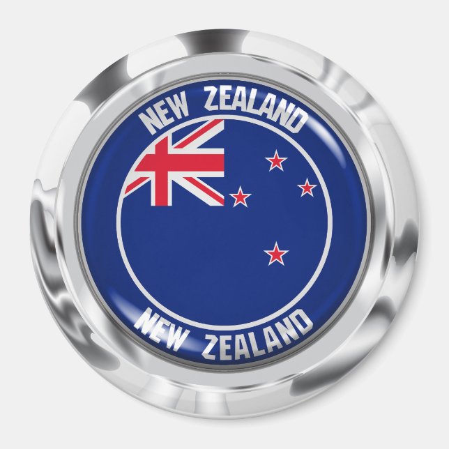 Imã Emblem redonda Nova Zelândia (Frente)