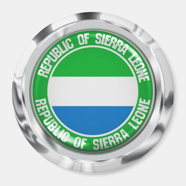 Imã Emblem Redonda Serra Leoa (Frente)