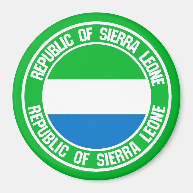 Imã Emblem Redonda Serra Leoa (Frente)