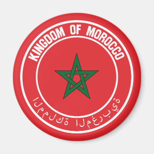 Imã Emblem redondo com Marrocos