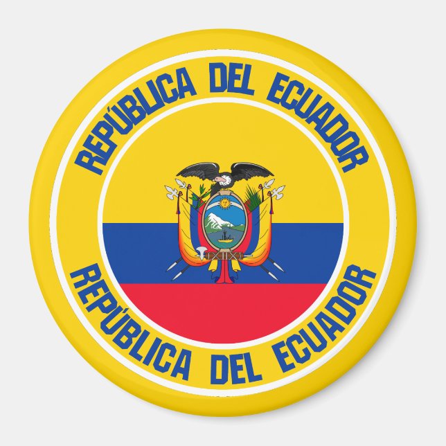 Imã Emblem redondo do Equador (Frente)