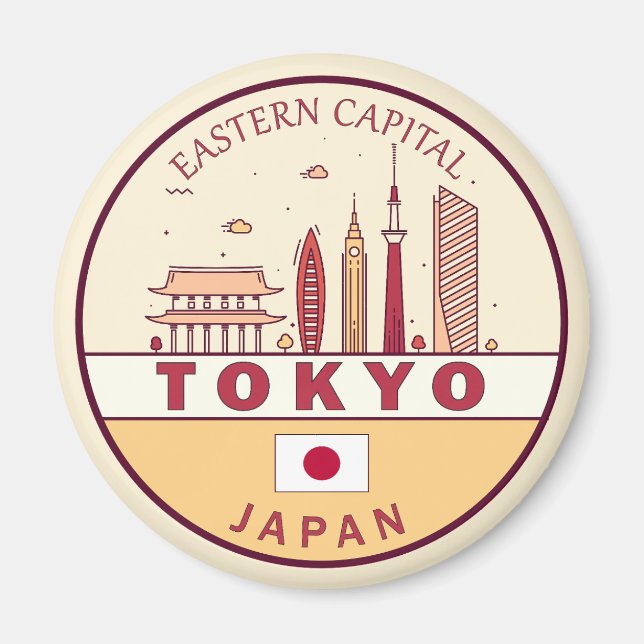 Imã Emblem Skyline Cidade do Japão em Tóquio (Frente)