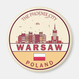 Imã Emblem Skyline da Cidade de Varsóvia