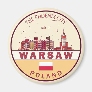 Imã Emblem Skyline da Cidade de Varsóvia
