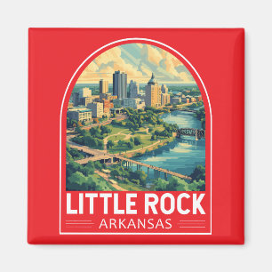 Imã Emblema Artístico de Viagens de Little Rock Arkans