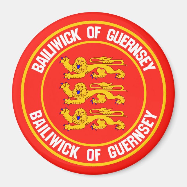 Imã Emblema Circular de Guernsey (Frente)