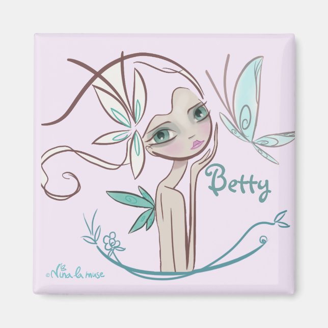 Imã Emblema com nome, para rapariga (Frente)