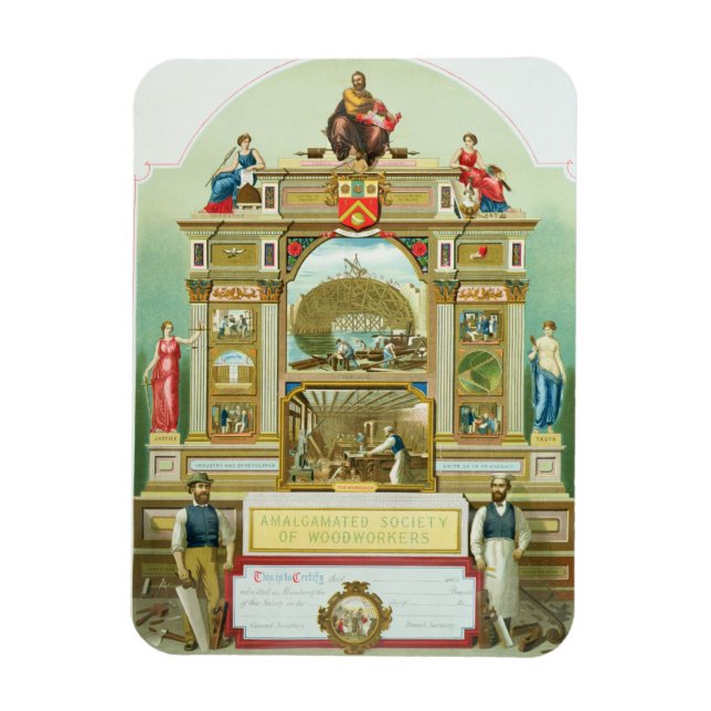 Ímã Emblema Comercial da Sociedade Amalgamada de Madei (Vertical)