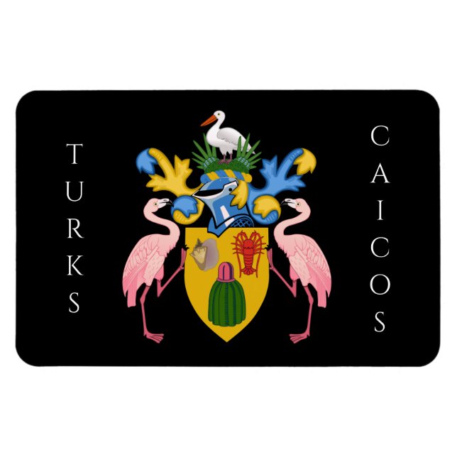 Ímã emblema das ilhas turcas e caicos (Horizontal)