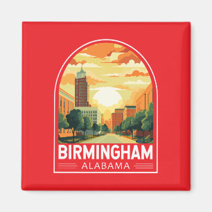 Imã Emblema de Arte de Viagem de Birmingham Alabama