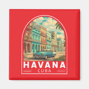 Imã Emblema de Arte de Viagem Havana Cuba