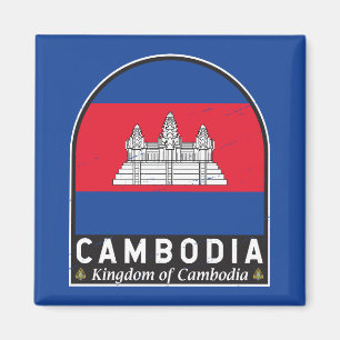 Imã Emblema de bandeira do Camboja: Vintagem em Desvio