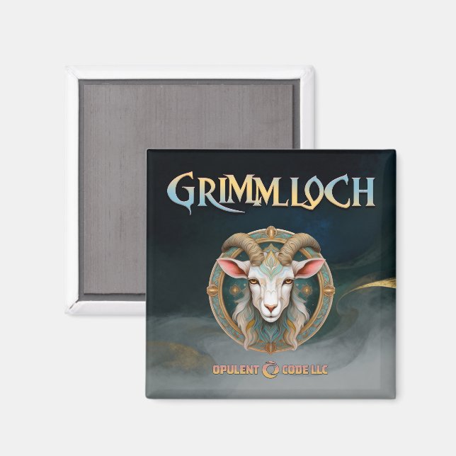 Imã Emblema de Cabra Grimmloch RPG de Fantasia (Front/Back)