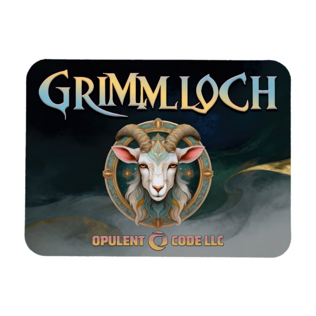 Ímã Emblema de Cabra Grimmloch RPG de Fantasia (Horizontal)