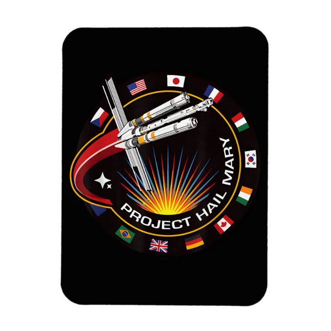 Ímã Emblema de Missão Espacial (Vertical)