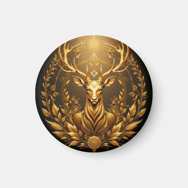 Imã Emblema de Veado Dourado (Frente)