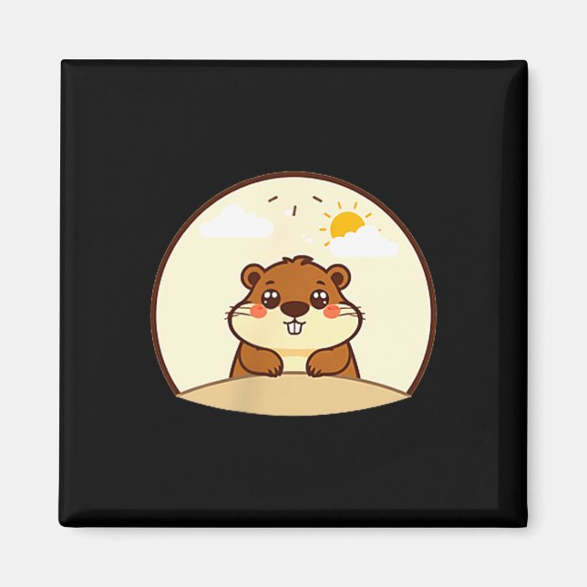 Imã Emblema do Dia da Marmota (Frente)