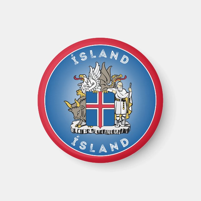 Imã Emblema do Patrimônio da Islândia (Frente)