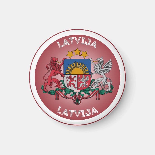 Imã Emblema do Patrimônio da Letônia (Frente)