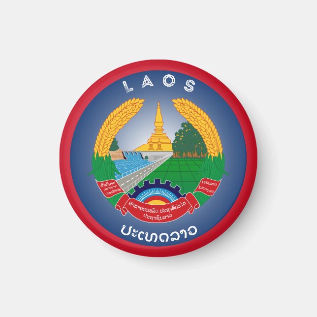 Imã Emblema do Patrimônio do Laos (Frente)