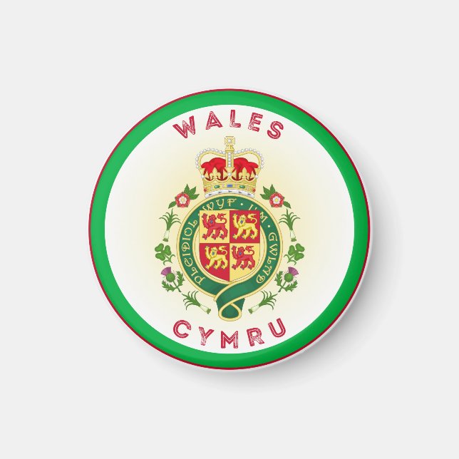 Imã Emblema do Patrimônio do País de Gales (Frente)