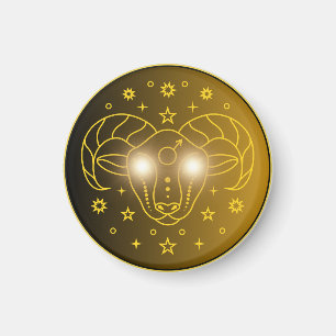 Imã Emblema do Zodíaco Áries Símbolo Celestial Minim