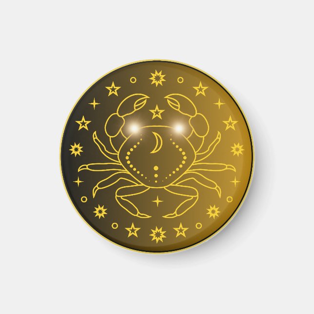 Imã Emblema do Zodíaco Câncer | Símbolo Celestial Mini (Frente)