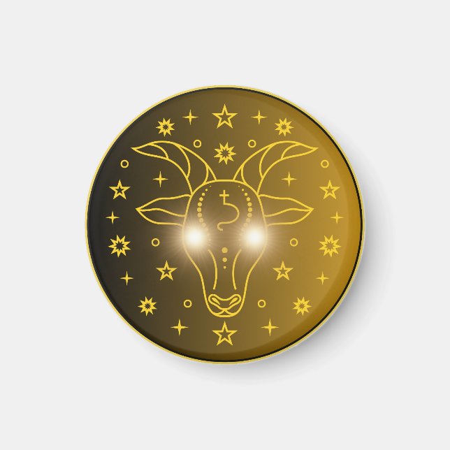 Imã Emblema do Zodíaco de Capricórnio | Símbolo Celest (Frente)