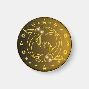 Imã Emblema do Zodíaco de Peixes Símbolo Celestial M
