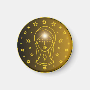 Imã Emblema do Zodíaco de Virgem Símbolo Celestial M