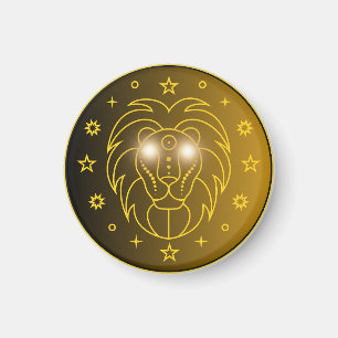 Imã Emblema do Zodíaco Leão Símbolo Celestial Minima