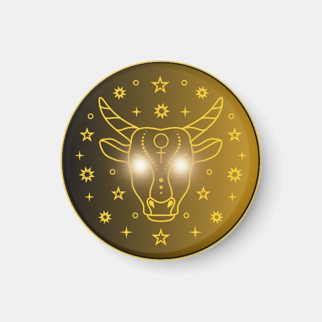 Imã Emblema do Zodíaco Touro | Símbolo Celestial Minim (Frente)