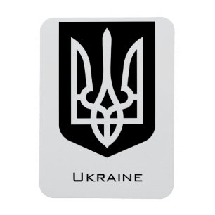 Ímã Emblema Gráfico Contemporâneo Tryzub da Ucrânia