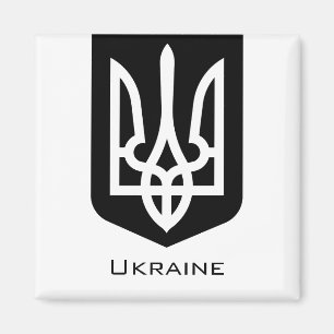 Imã Emblema Gráfico Contemporâneo Tryzub da Ucrânia