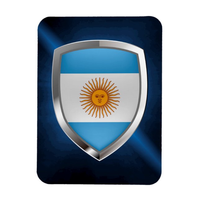 Ímã Emblema Metálico Argentina (Vertical)