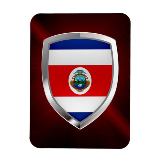 Ímã Emblema Metálico da Costa Rica (Vertical)