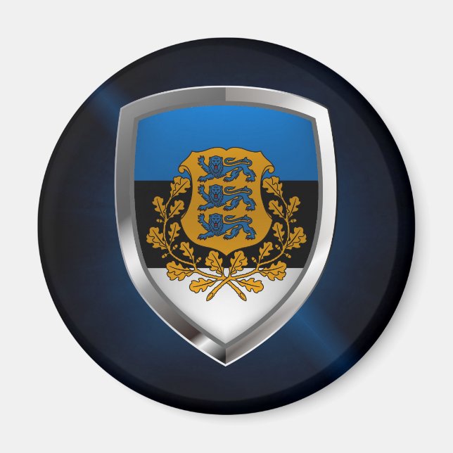 Imã Emblema Metálico da Estônia (Frente)