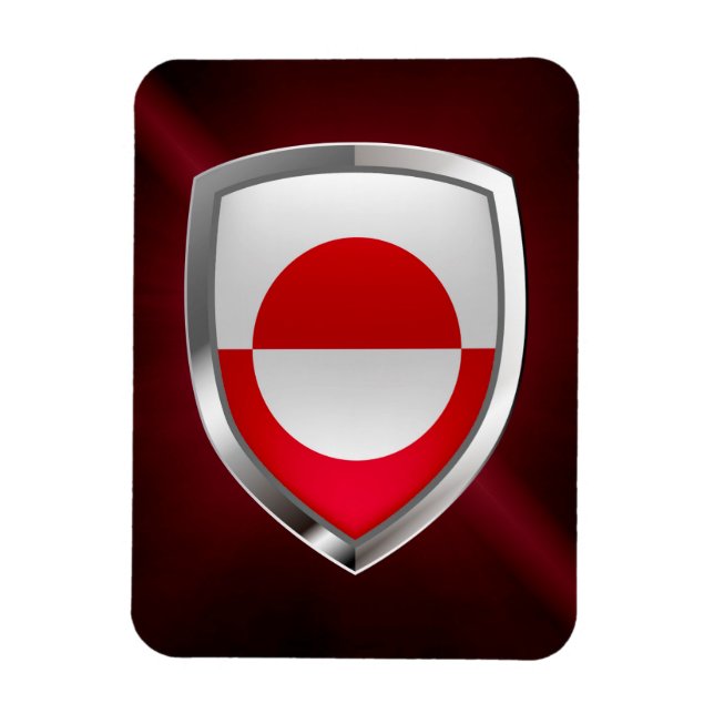 Ímã Emblema Metálico da Groelândia (Vertical)