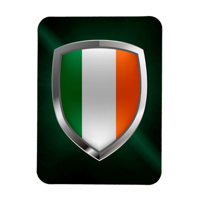 Ímã Emblema Metálico da Irlanda (Vertical)