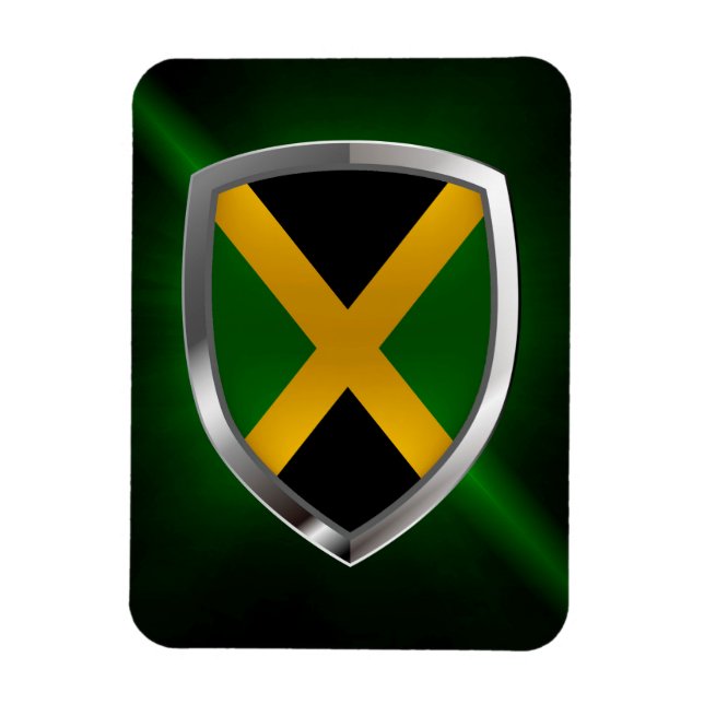 Ímã Emblema Metálico da Jamaica (Vertical)