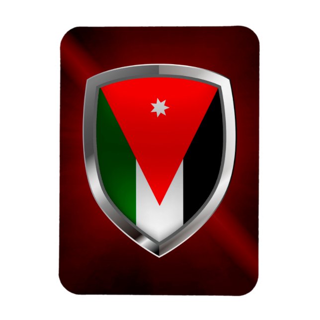 Ímã Emblema Metálico da Jordânia (Vertical)