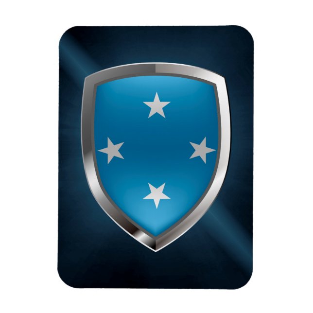 Ímã Emblema Metálico da Micronésia (Vertical)