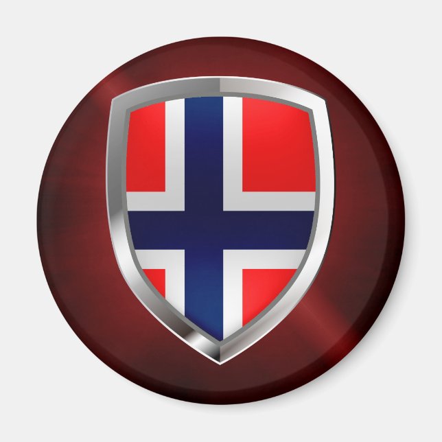 Imã Emblema Metálico da Noruega (Frente)