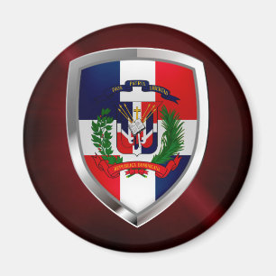 Imã Emblema Metálico da República Dominicana