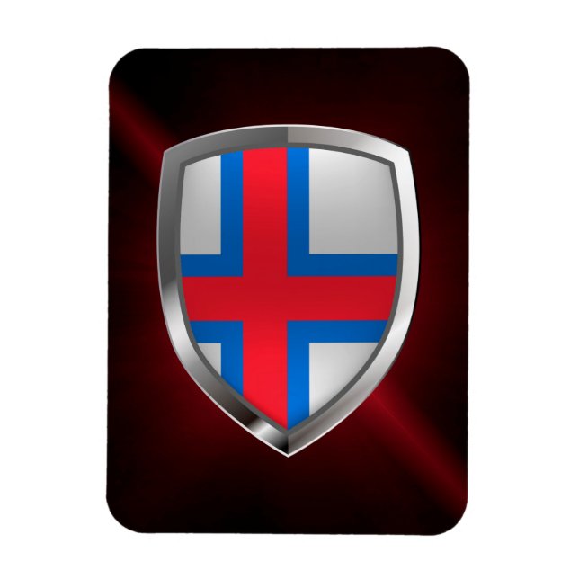 Ímã Emblema Metálico das Ilhas Faroé (Vertical)