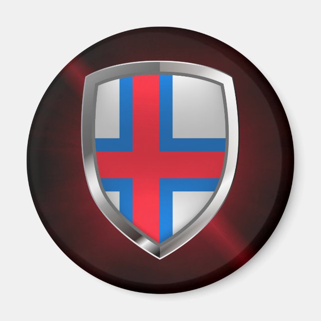 Imã Emblema Metálico das Ilhas Faroé (Frente)