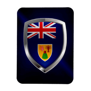 Ímã Emblema Metálico das Ilhas Turcas e Caicos